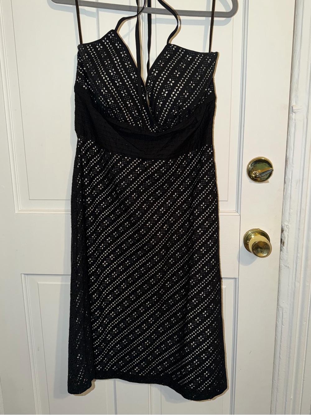 White House Black Market Black Midi Spaghetti-Strap Dress